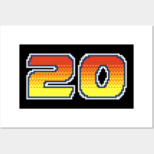 20 Pixel Font Twenty in Red Orange and Yellow Posters and Art